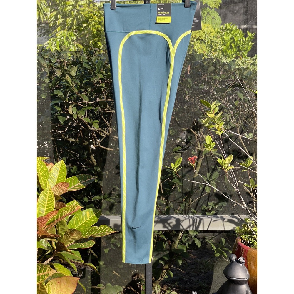 Nike Dri-FIT Luxe Mid-Rise Leggings XL Green-Yellow CZ9210-393 NWT